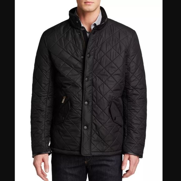 mens black quilted barbour jacket